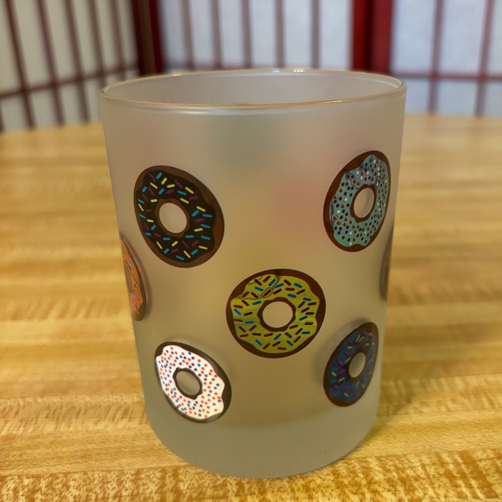 Culver Frosted Glass Doughnut Low Ball Glass